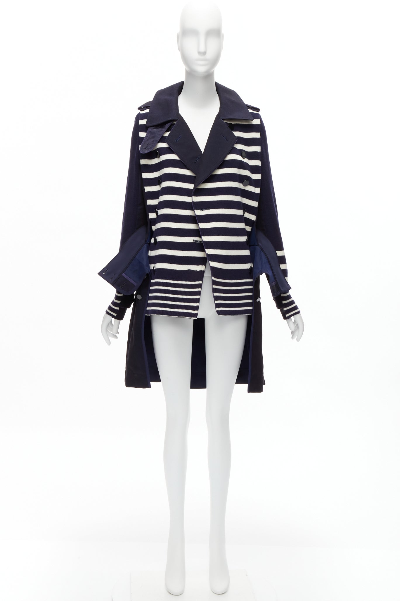 Sacai Nautical Stripe Flare Coat - Image 13