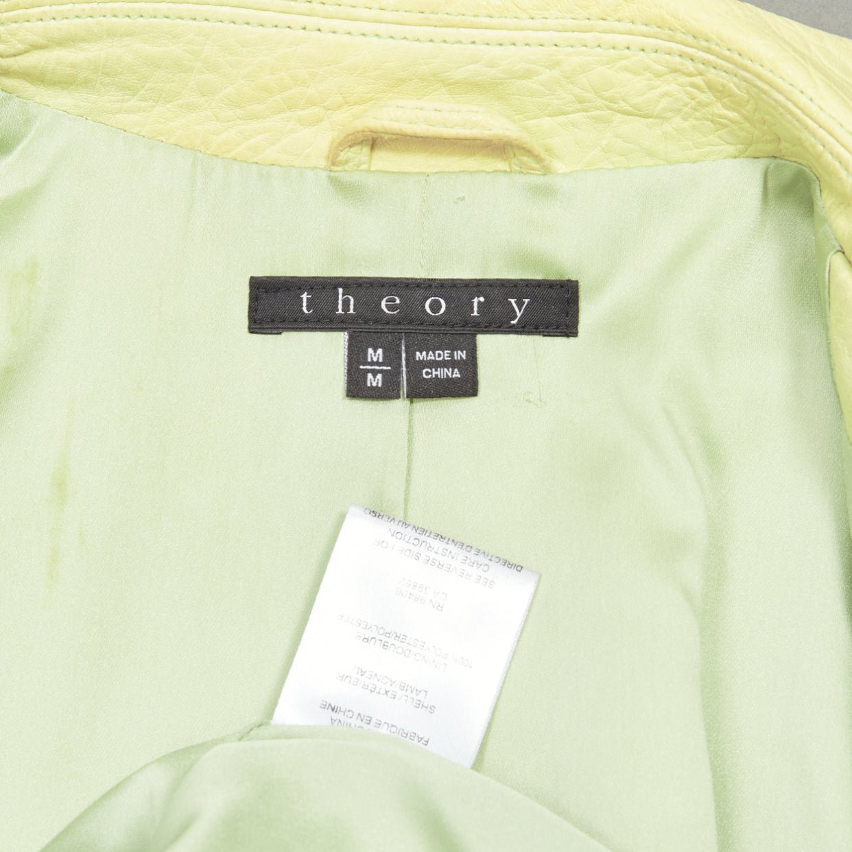 Theory Yellow Lambskin Biker Jacket - Image 12