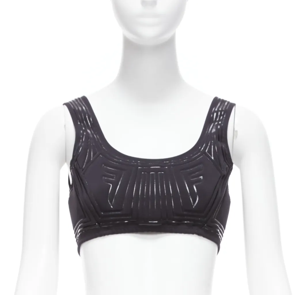 Fendi FF Logo Bra Top Black Polyamide Never worn - Front View