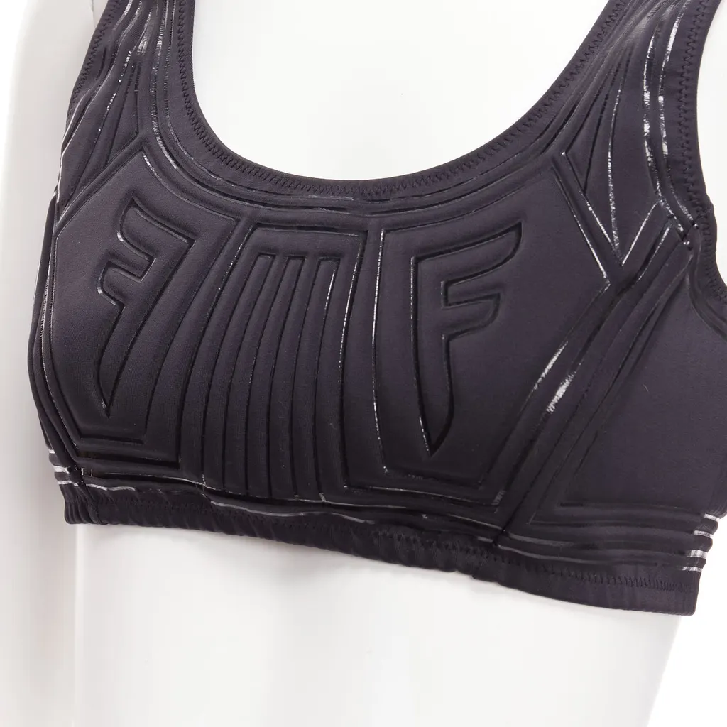 Fendi FF Logo Bra Top Black Polyamide Never worn - Back View