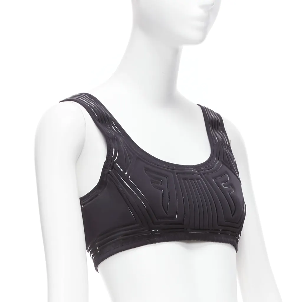 Fendi FF Logo Bra Top Black Polyamide Never worn - Inside View