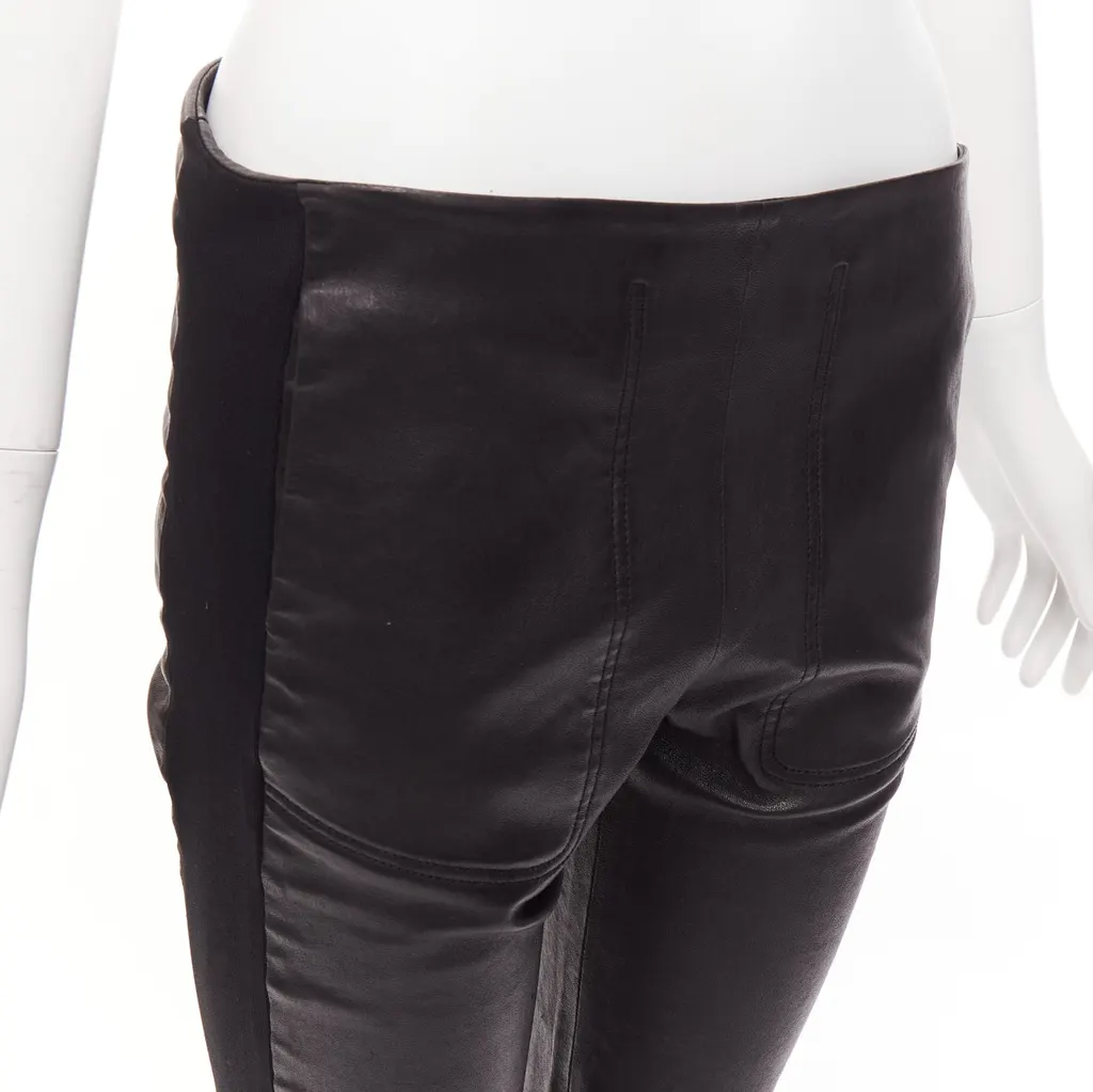 Balenciaga Striped Cropped Pants Black Leather Never worn - Back View