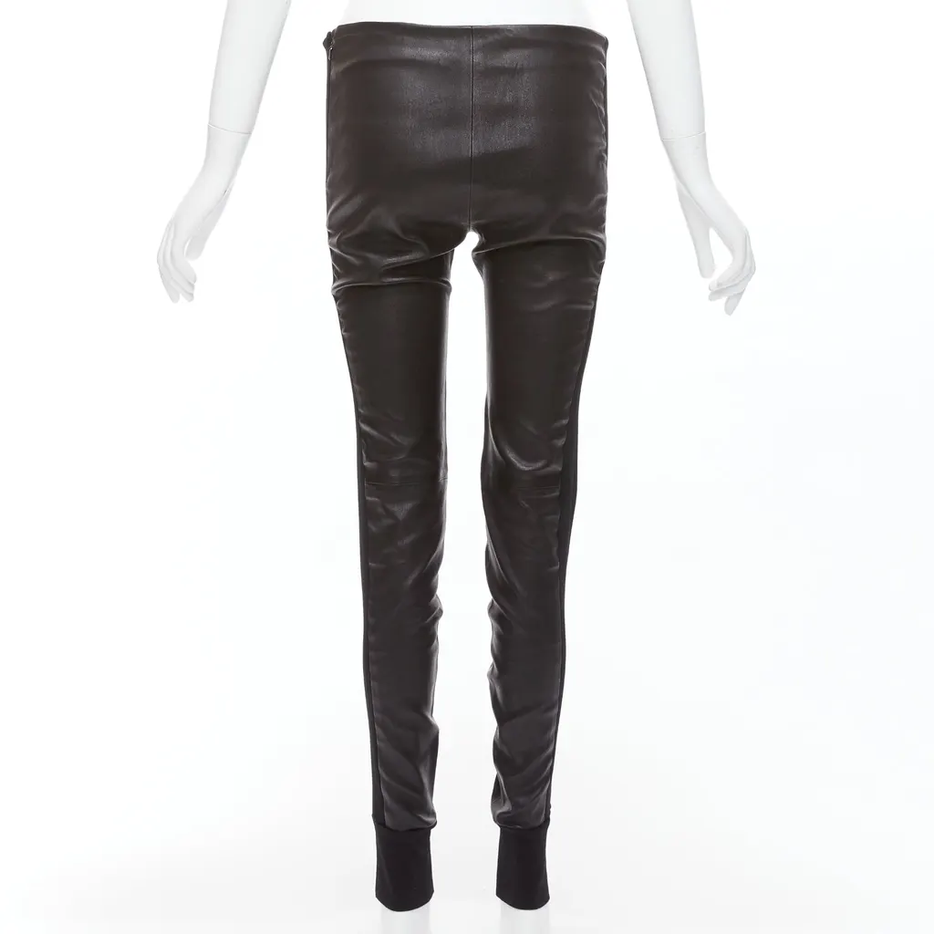 Balenciaga Striped Cropped Pants Black Leather Never worn - Box View