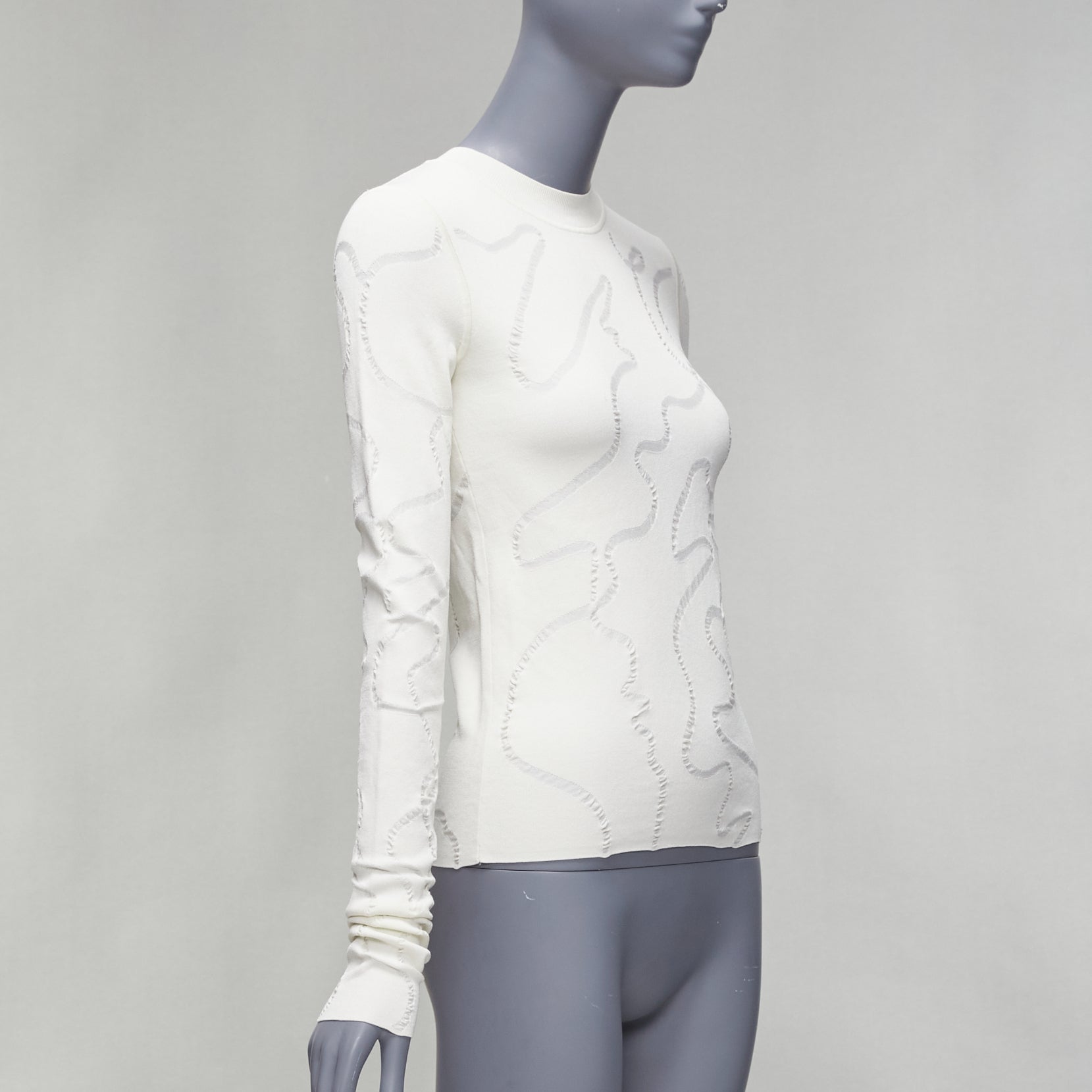 Helmut Lang Jacquard Line Sweater - Image 6