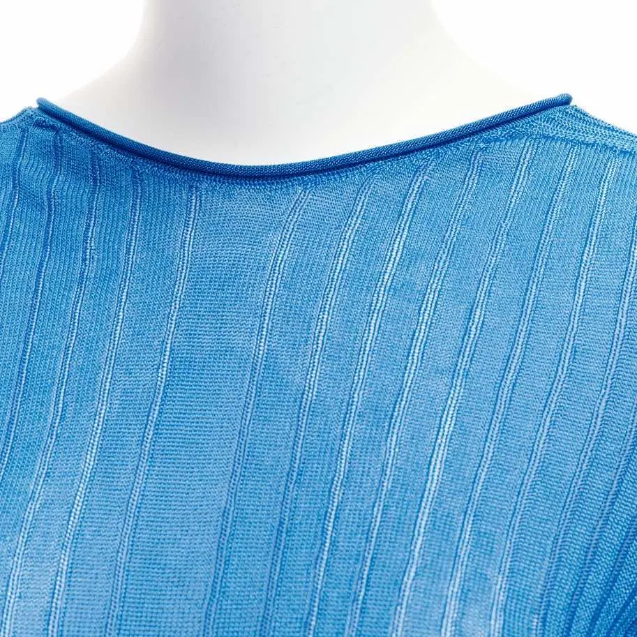 Celine Sheer Ribbed Sweater Blue Viscose Very good - Back View