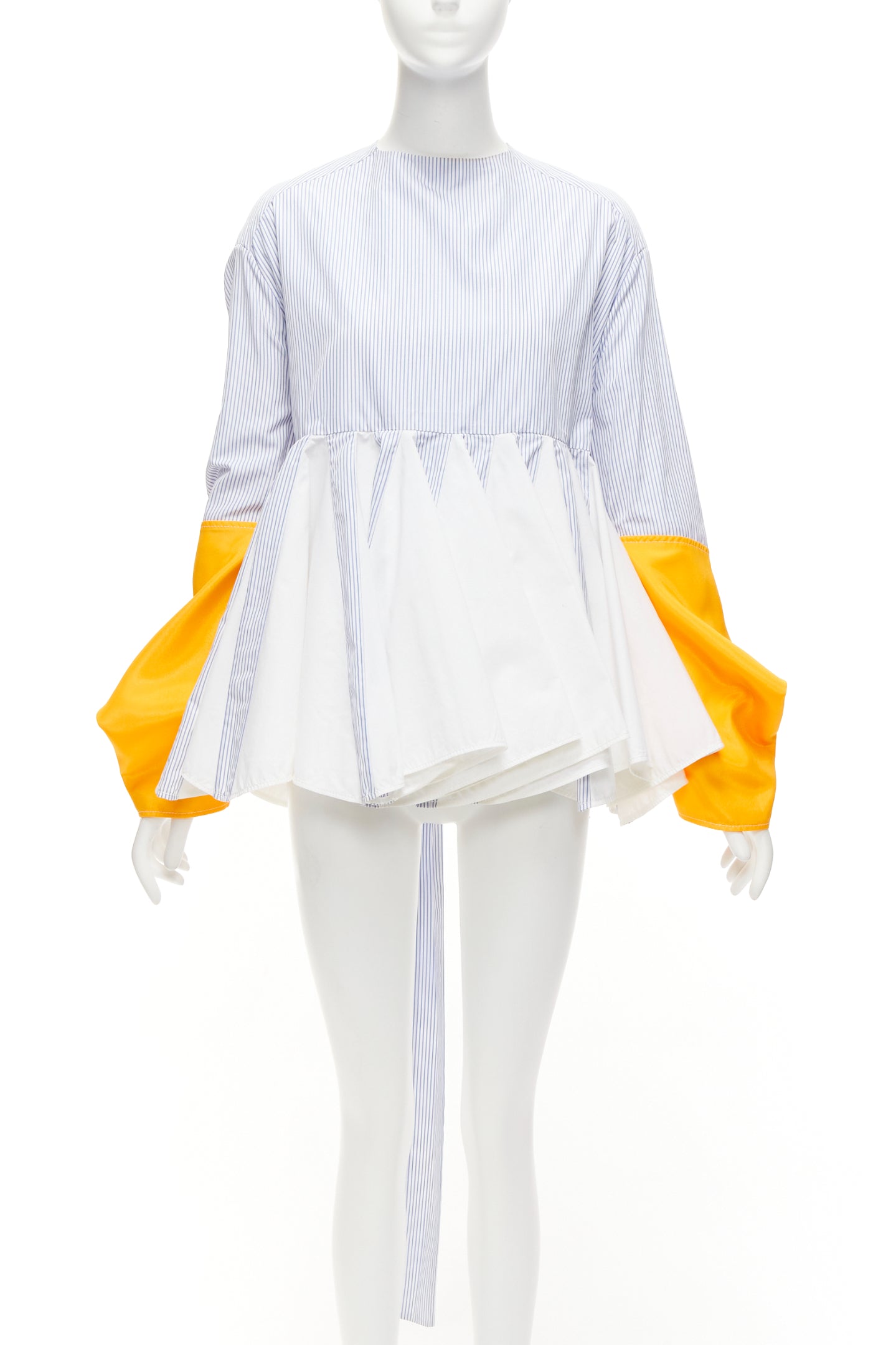 Marine Serre Pinstriped Peplum Top