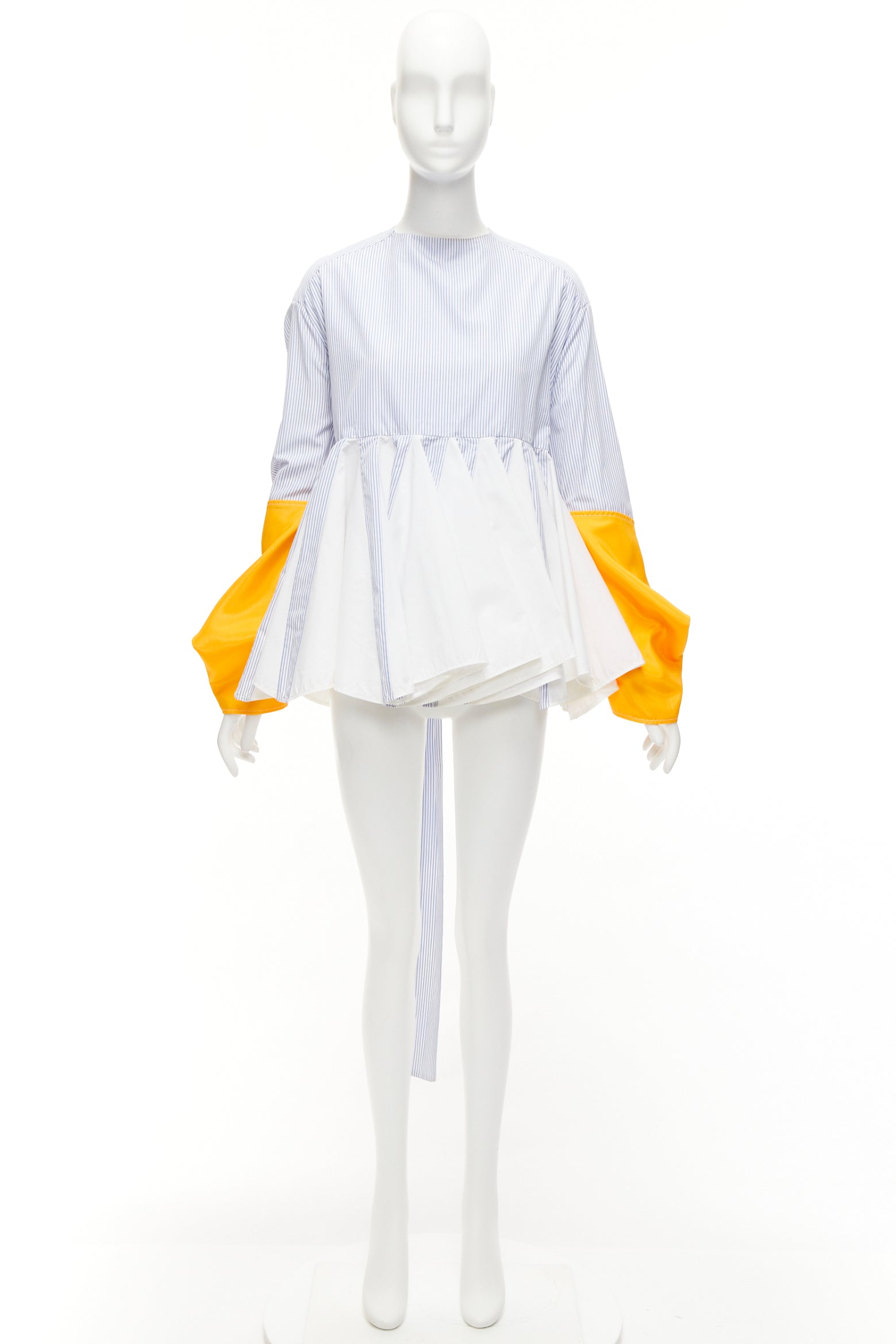 Marine Serre Pinstriped Peplum Top - Image 12