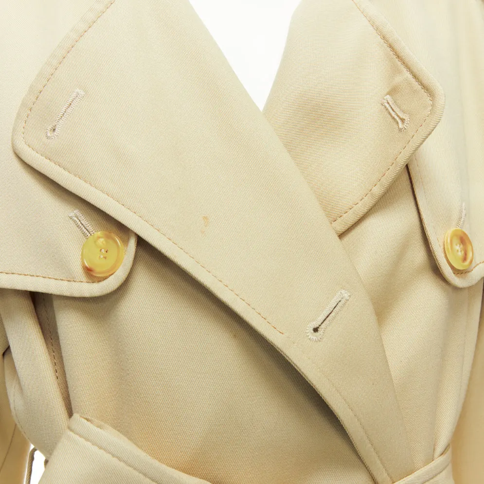 Gabriela Hearst Wool Silk Pleats Trench Beige Wool Very good - Back View