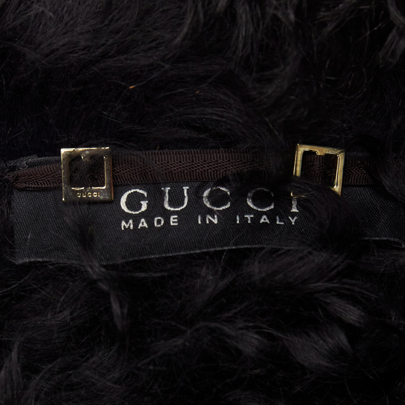 Gucci Black Shearling Wool Coat - Image 11