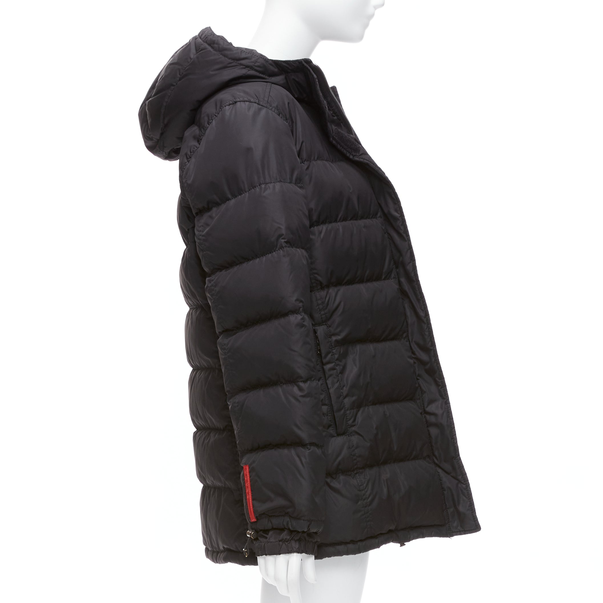 Prada Black Hooded Puffer Jacket - 4