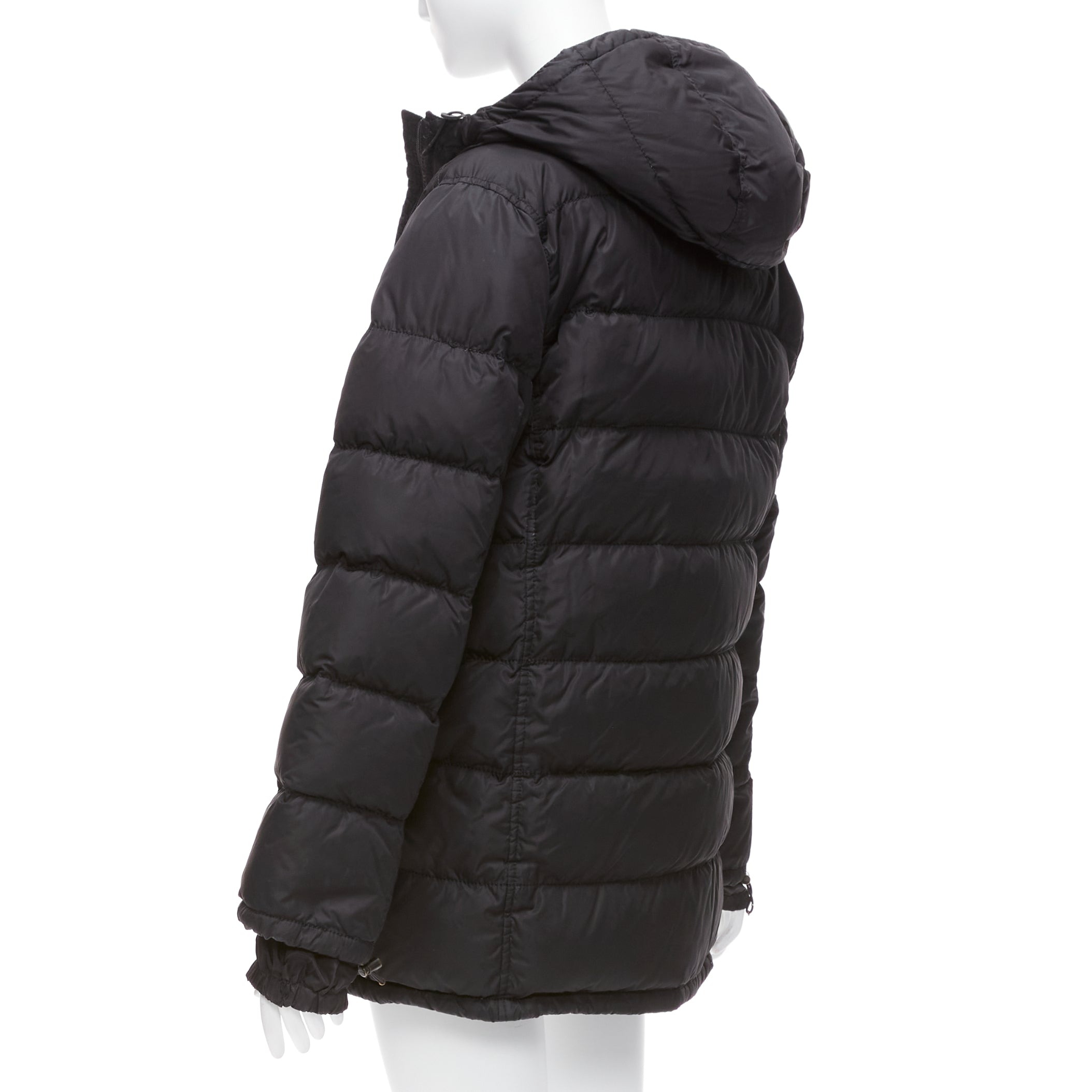 Prada Black Hooded Puffer Jacket - Detail 1