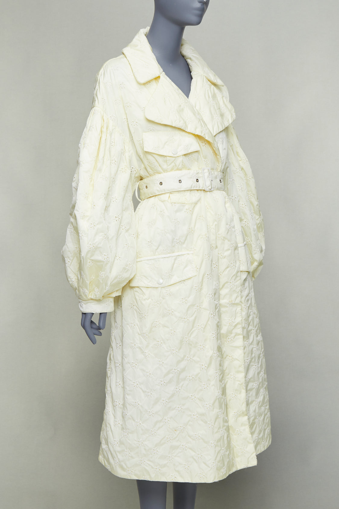 Moncler Cream Goose Down Coat - Image 6