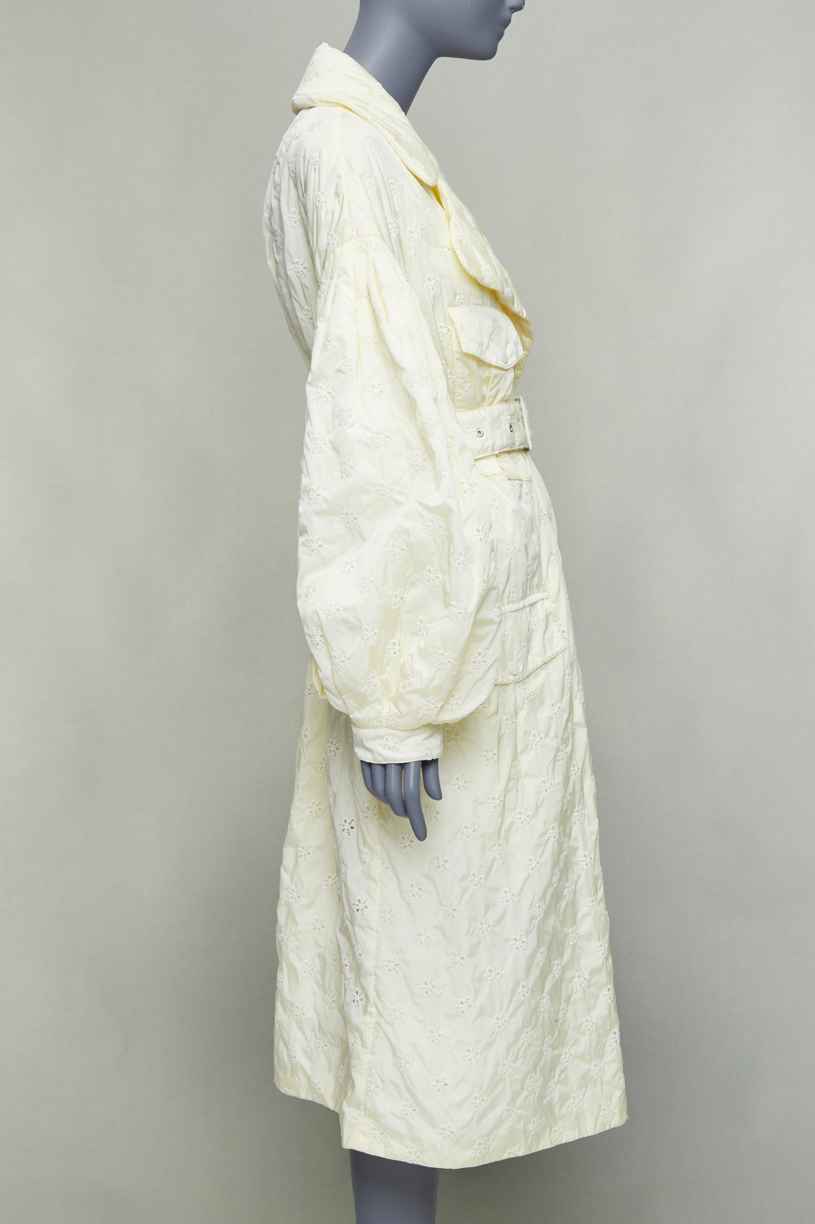 Moncler Cream Goose Down Coat - 4