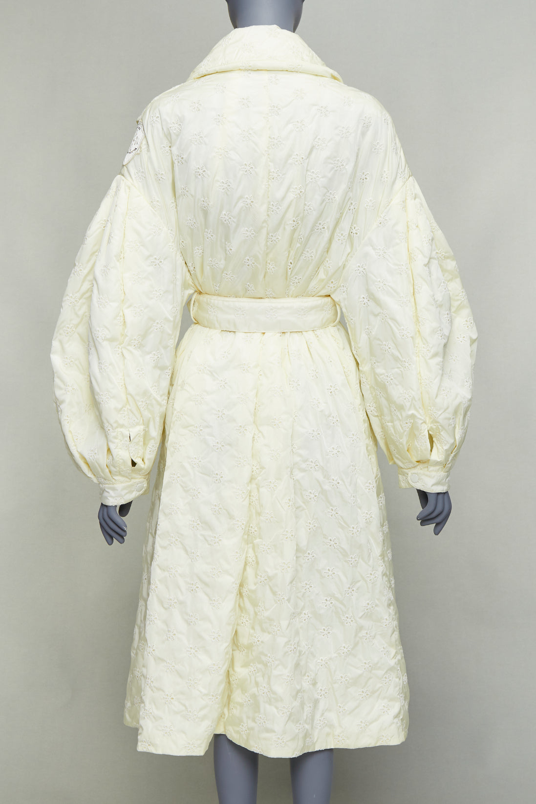 Moncler Cream Goose Down Coat - Side view