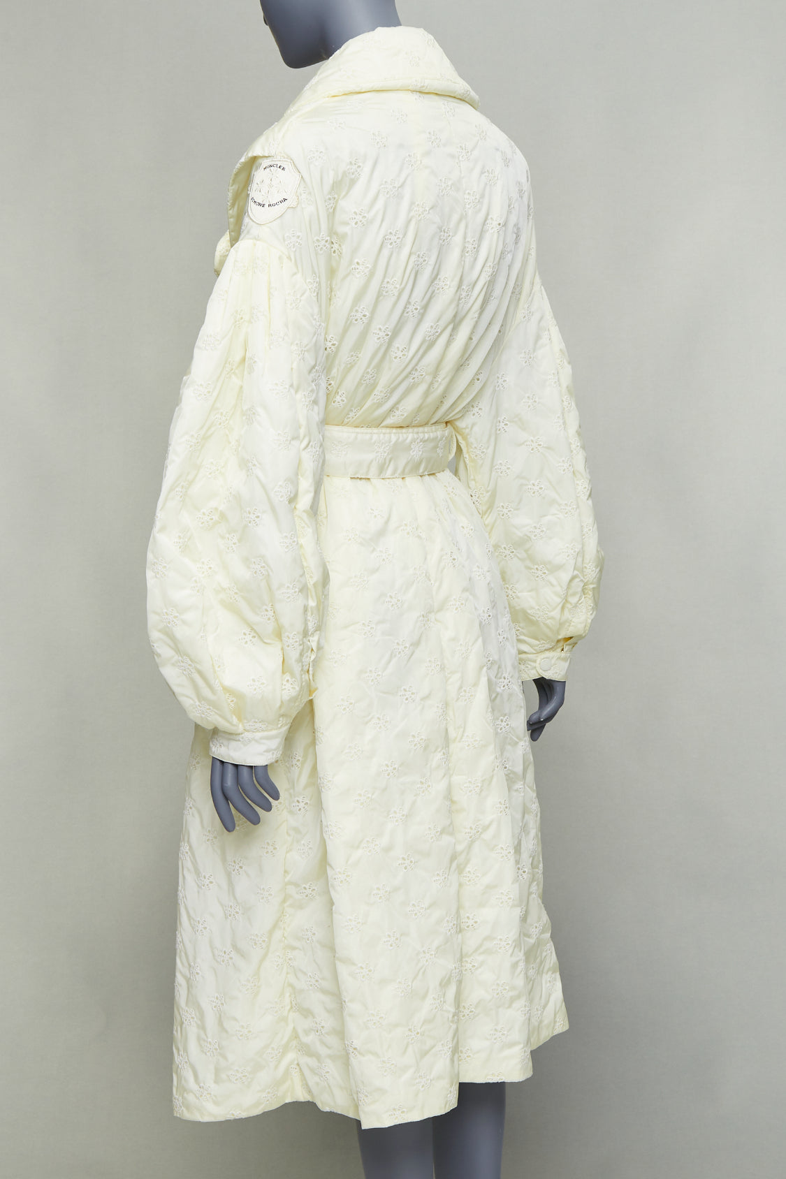 Moncler Cream Goose Down Coat - Detail 1