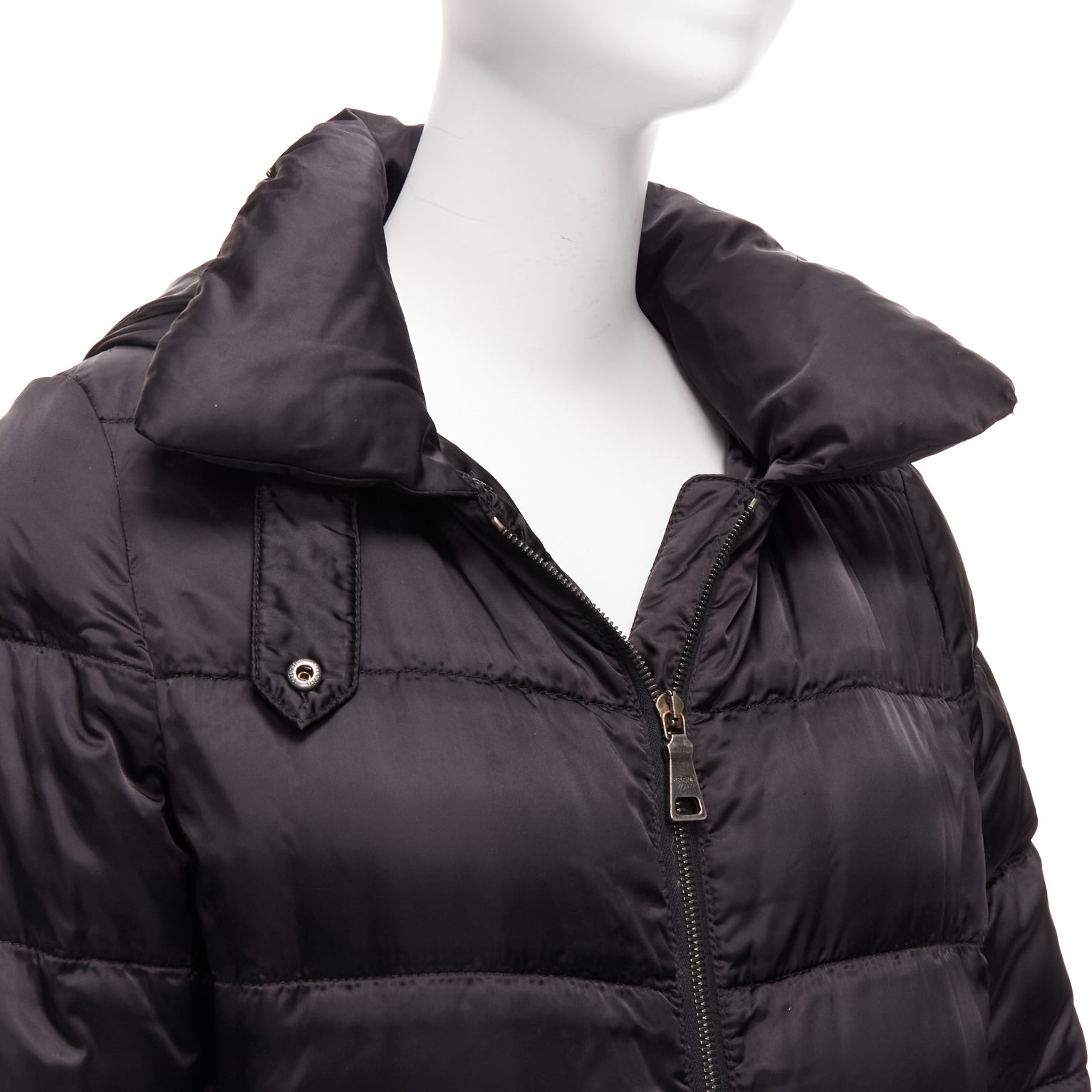 Prada Black Quilted Puffer Coat - Back view