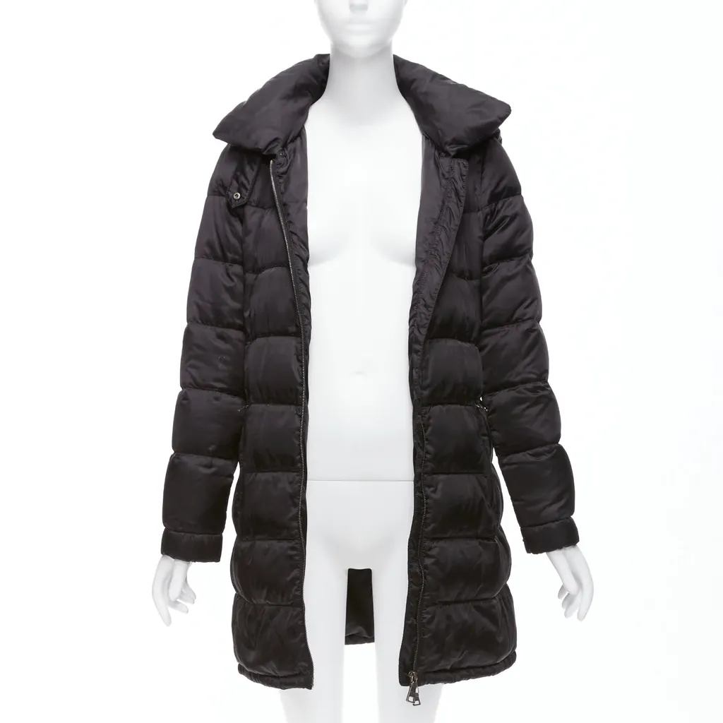 Prada Black Quilted Puffer Coat Black Fair - Inside View
