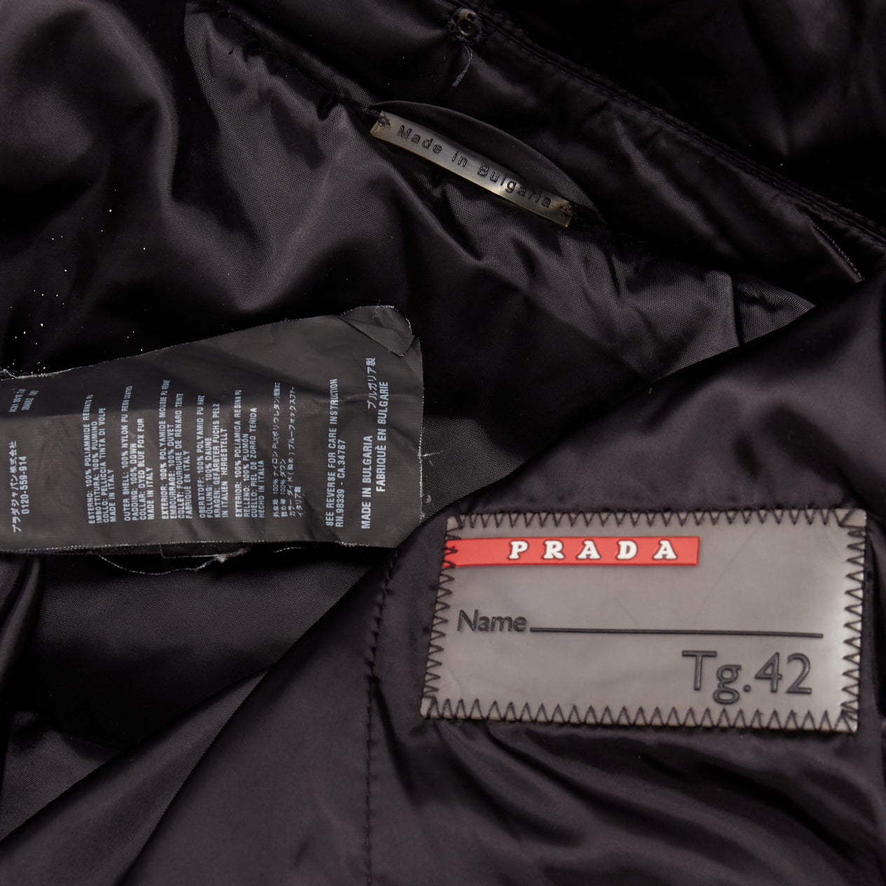 Prada Black Quilted Puffer Coat - Image 11
