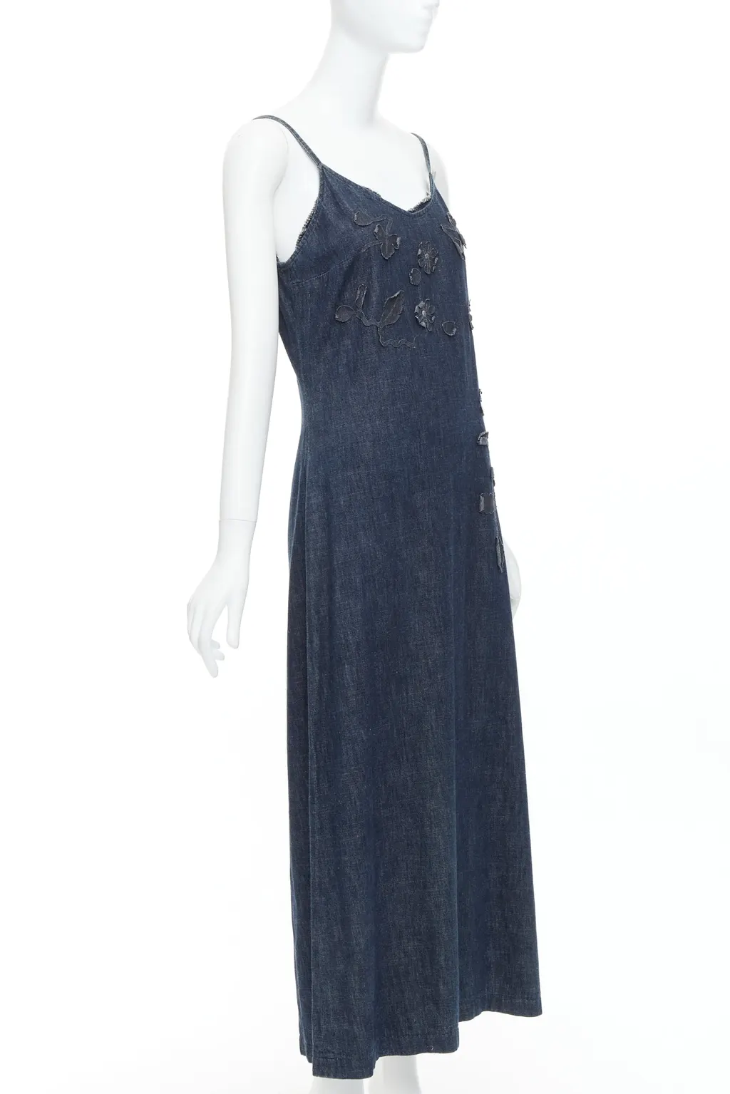 Fendi Denim Floral Dress Blue Cotton Never worn - Inside View