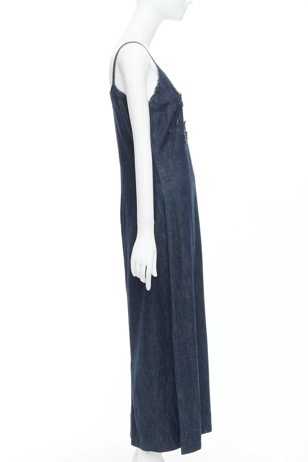 Fendi Denim Floral Dress Blue Cotton Never worn - Model View
