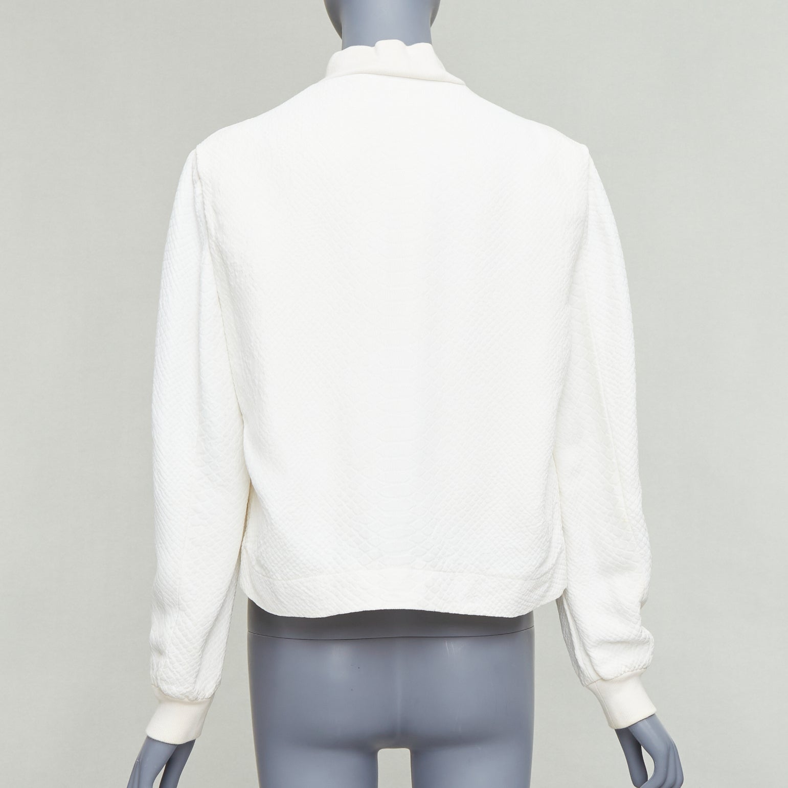 Stella Mccartney White Jacquard Cropped Bomber - Detail 1