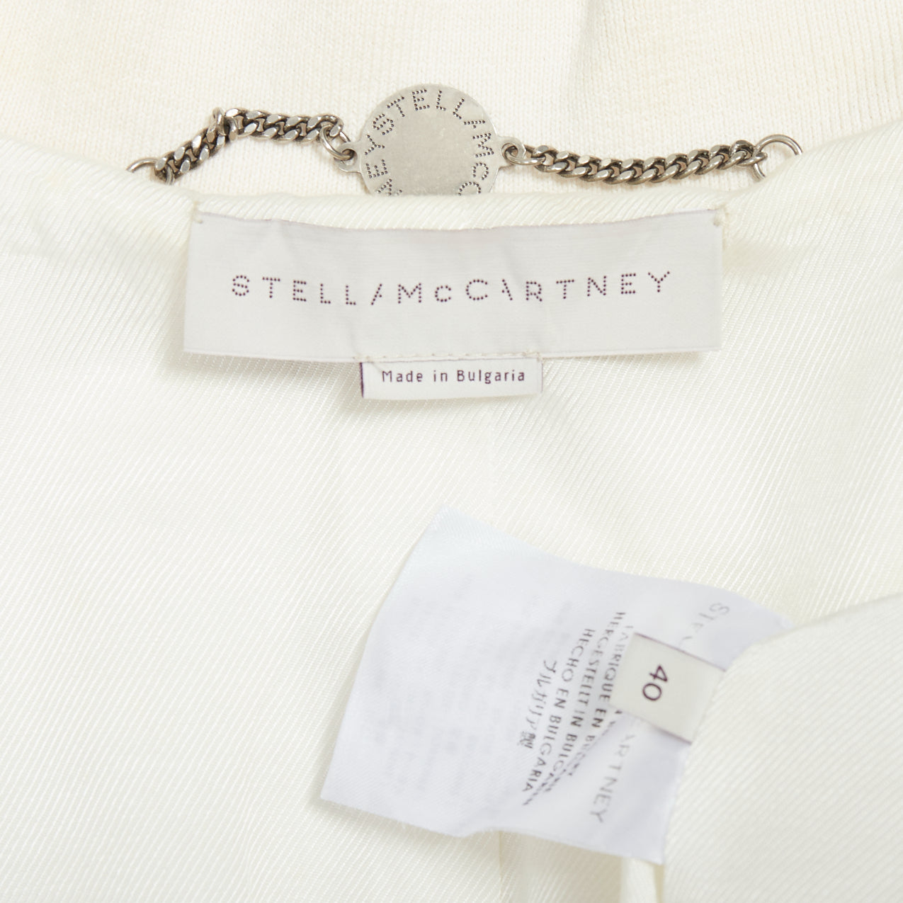 Stella Mccartney White Jacquard Cropped Bomber - Image 11