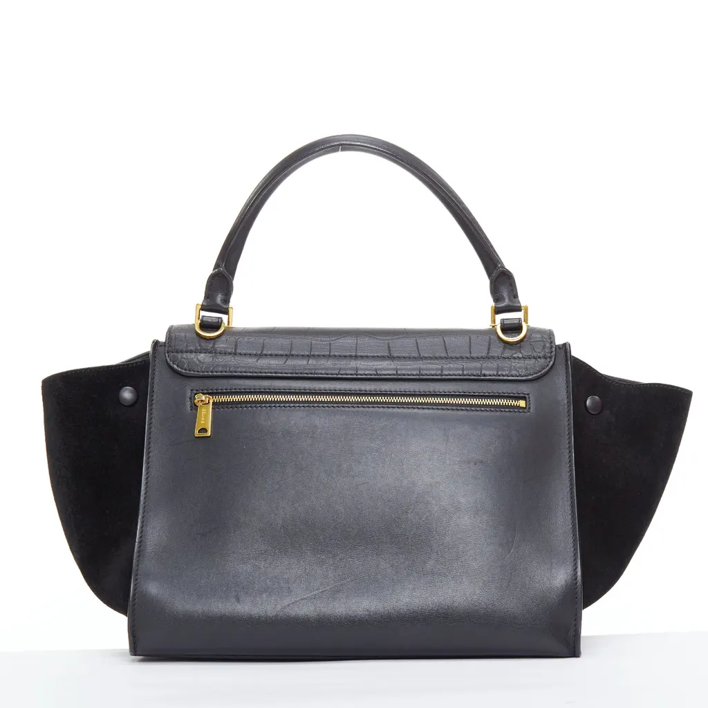 Celine Trapeze Black Leather Good - Box View