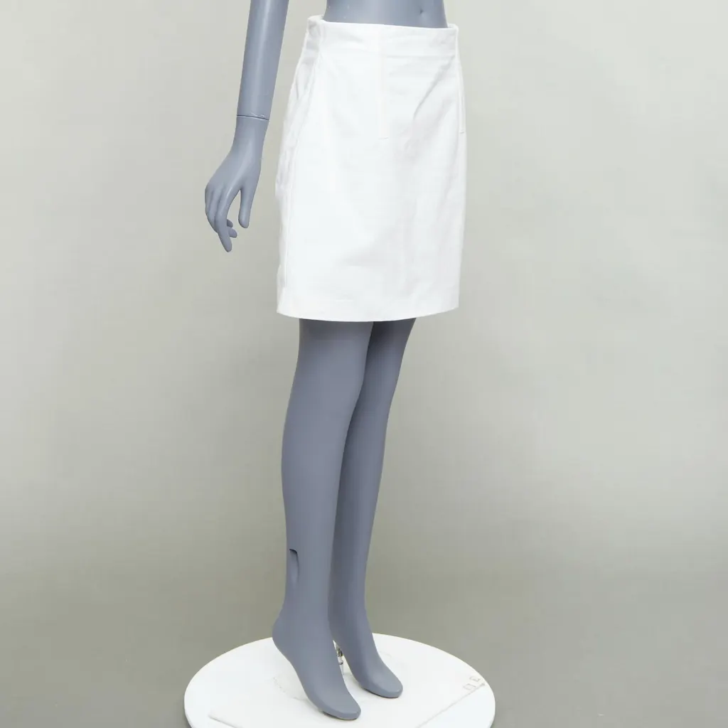 Prada Lace Denim Skirt White Cotton Very good - Inside View