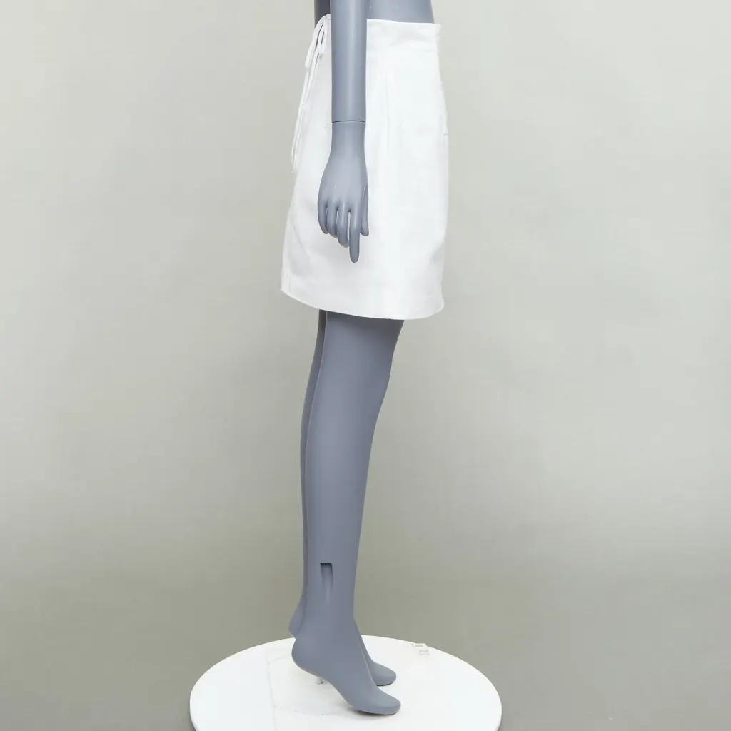 Prada Lace Denim Skirt White Cotton Very good - Model View
