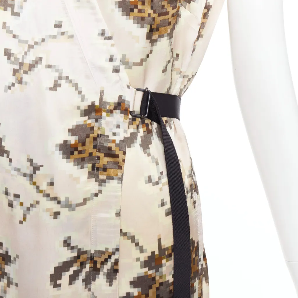 Dries Van Noten Pixel Satin Dress MultiColor Viscose Fair - Back View
