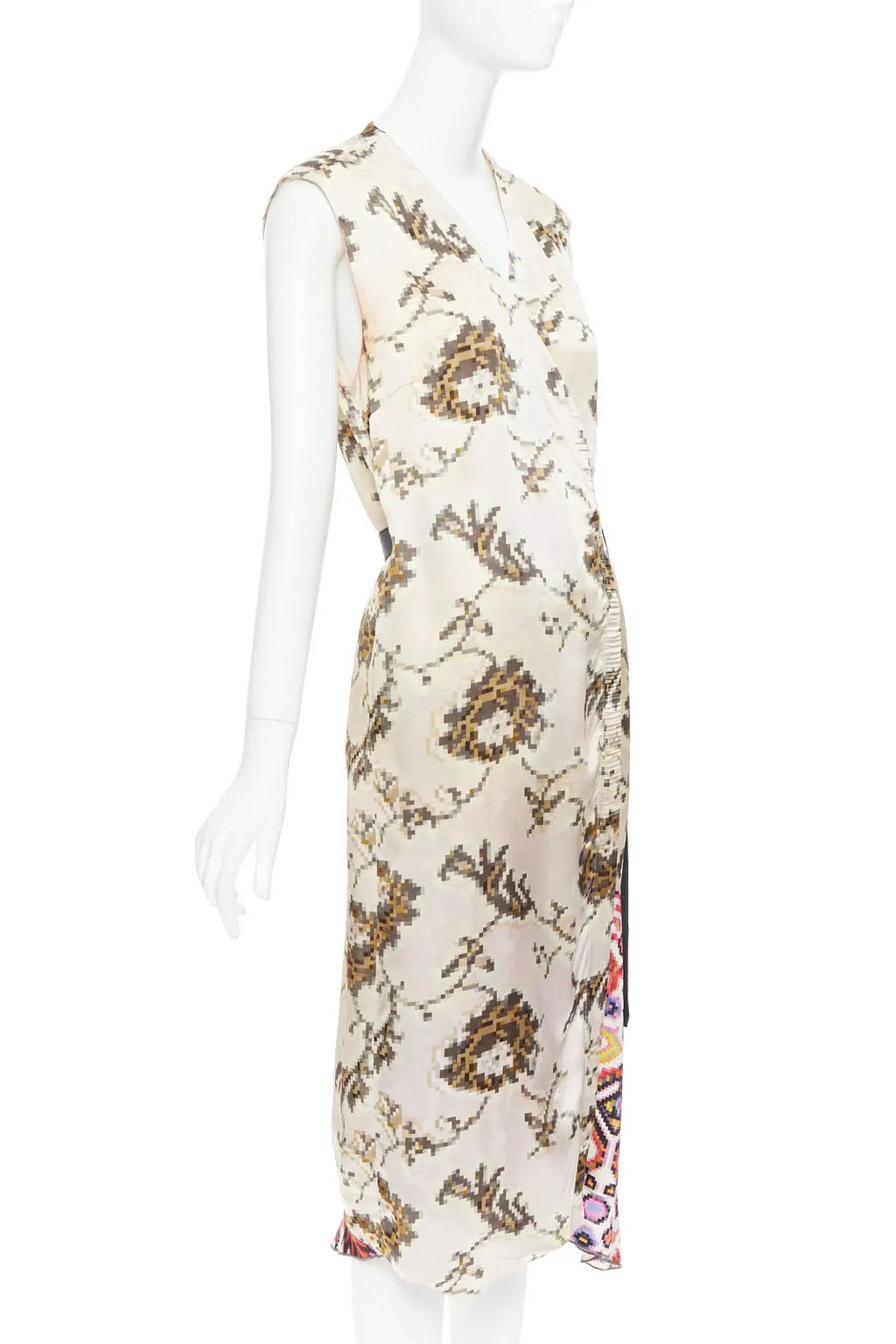 Dries Van Noten Pixel Satin Dress MultiColor Viscose Fair - Inside View