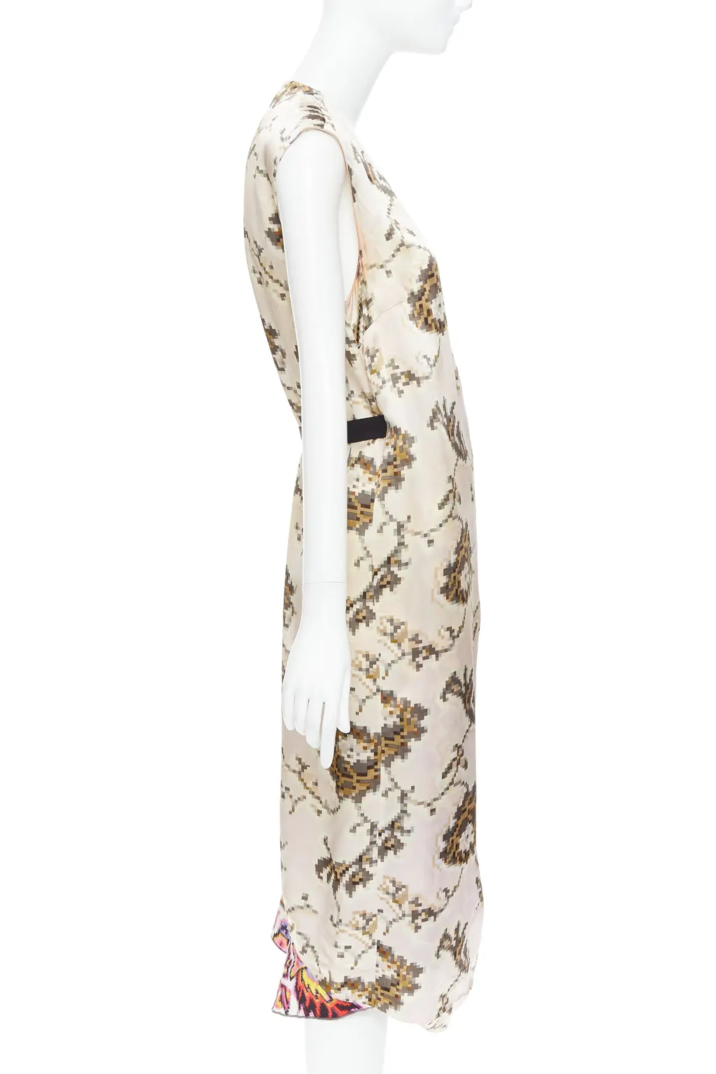 Dries Van Noten Pixel Satin Dress MultiColor Viscose Fair - Model View