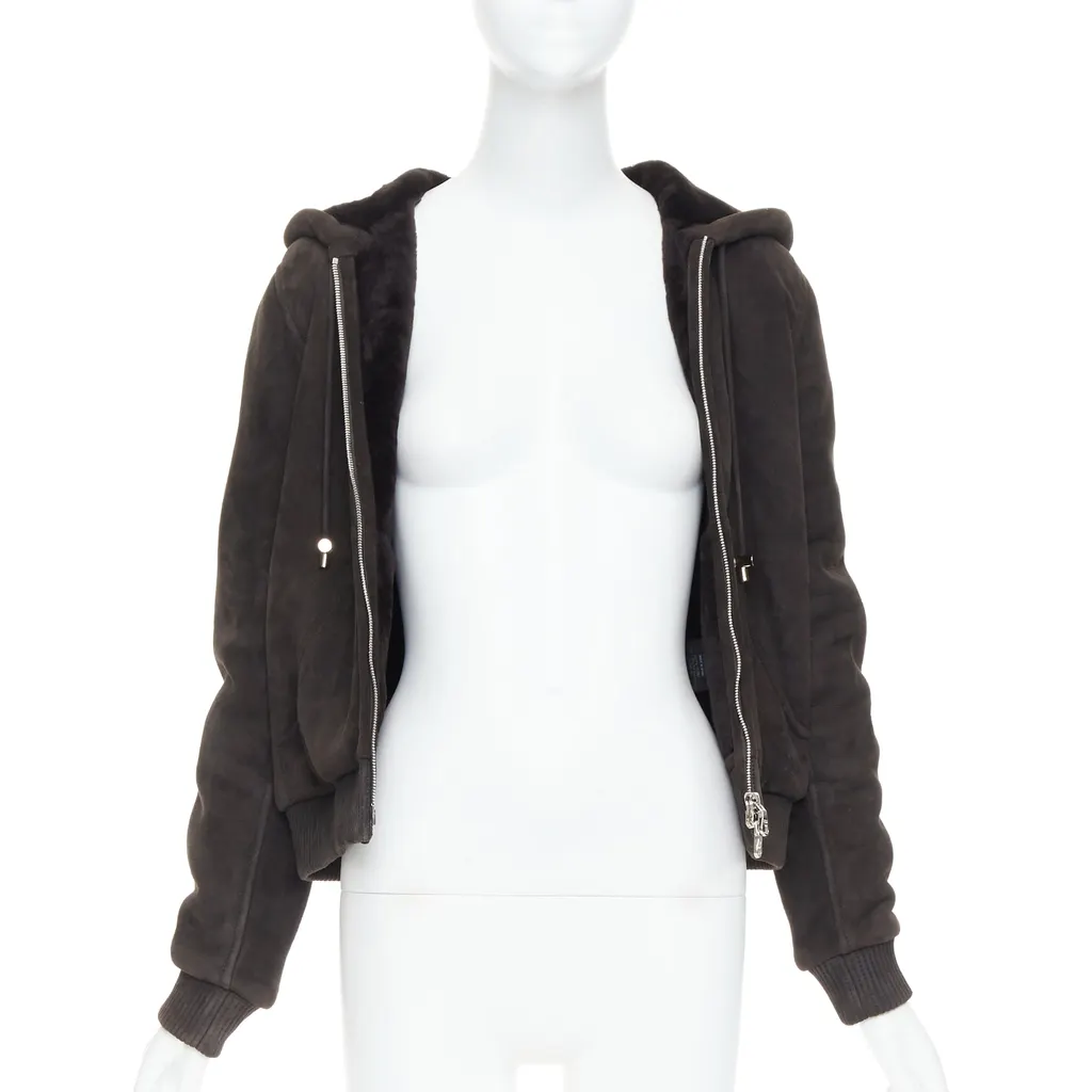 Loewe Brown Shearling Suede Jacket Brown Leather Good - Inside View