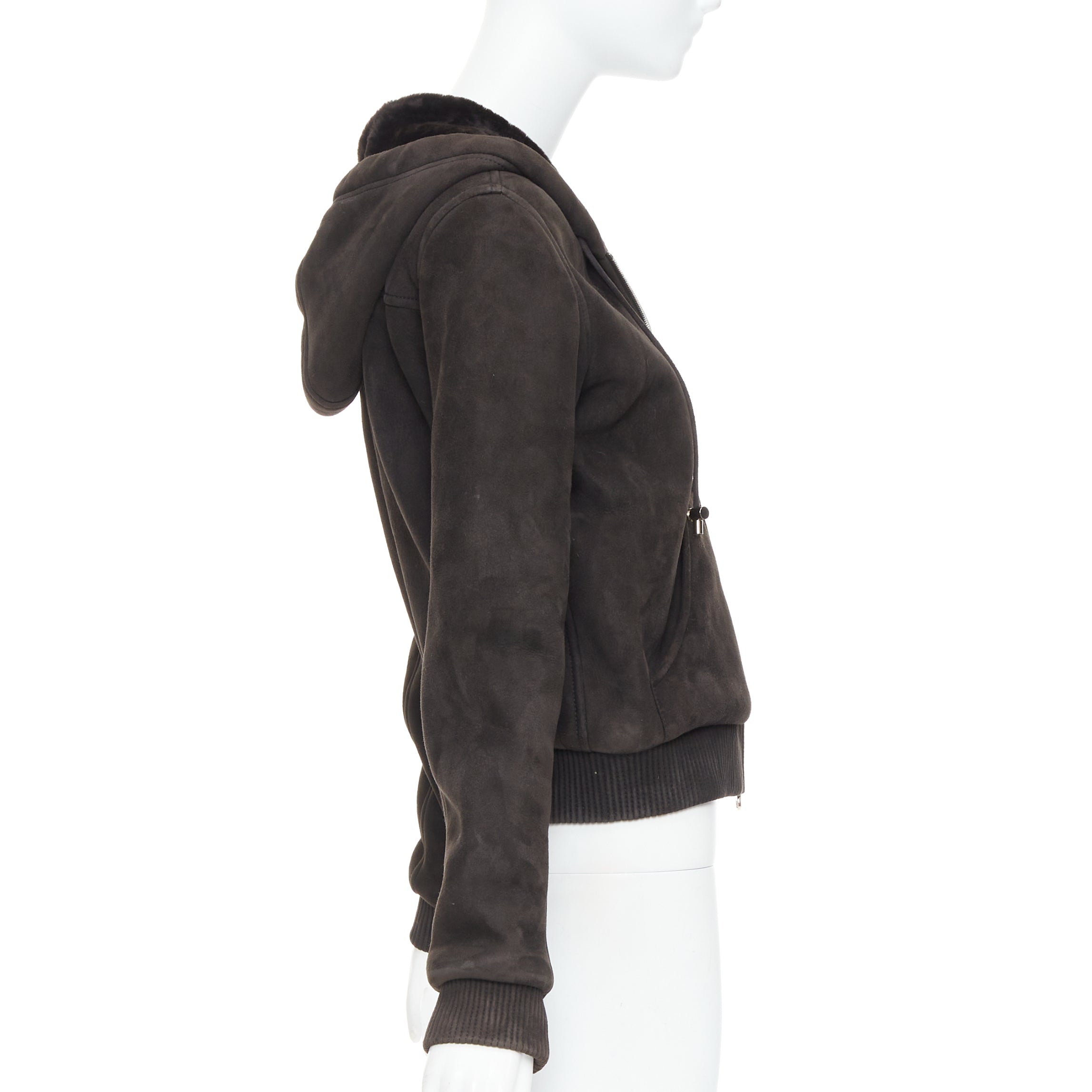 Loewe Brown Shearling Suede Jacket - Side view