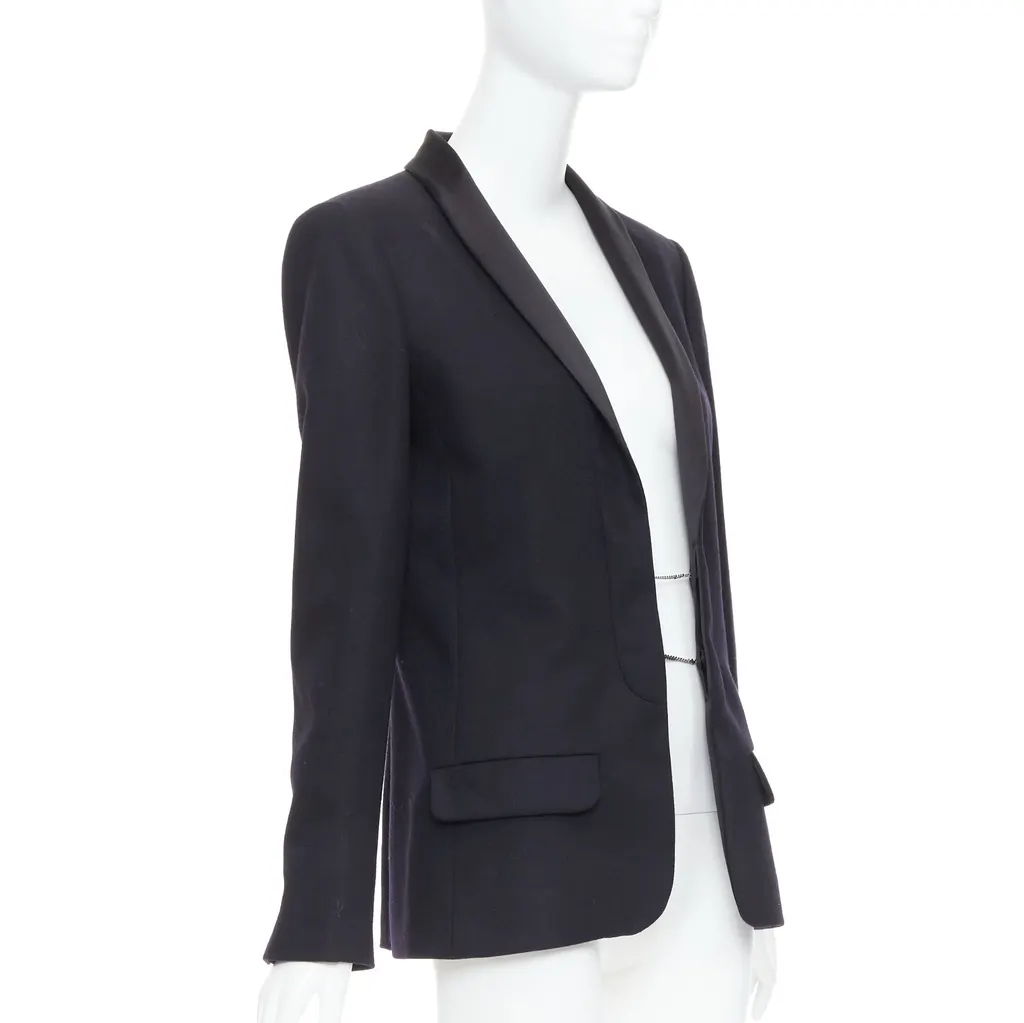 Chanel Wool Tuxedo Blazer Black Wool Never worn, with tag - Inside View