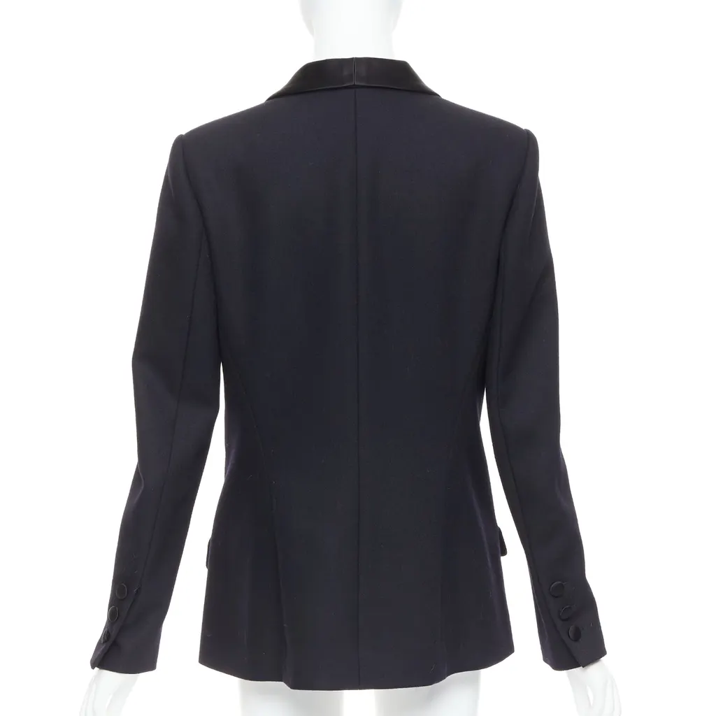 Chanel Wool Tuxedo Blazer Black Wool Never worn, with tag - Box View