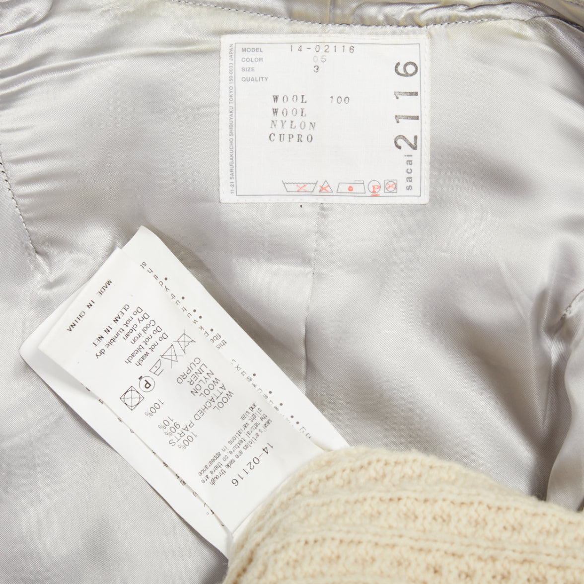 Sacai Grey Deconstructed Knit Jacket - Image 11