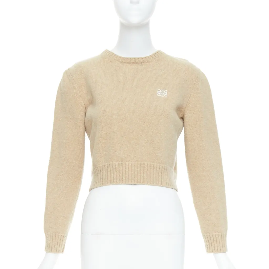 Loewe Anagram Crew Sweater Beige Wool Very good - Front View
