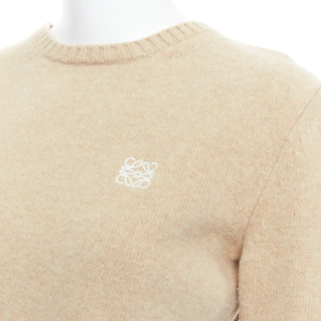 Loewe Anagram Crew Sweater Beige Wool Very good - Back View