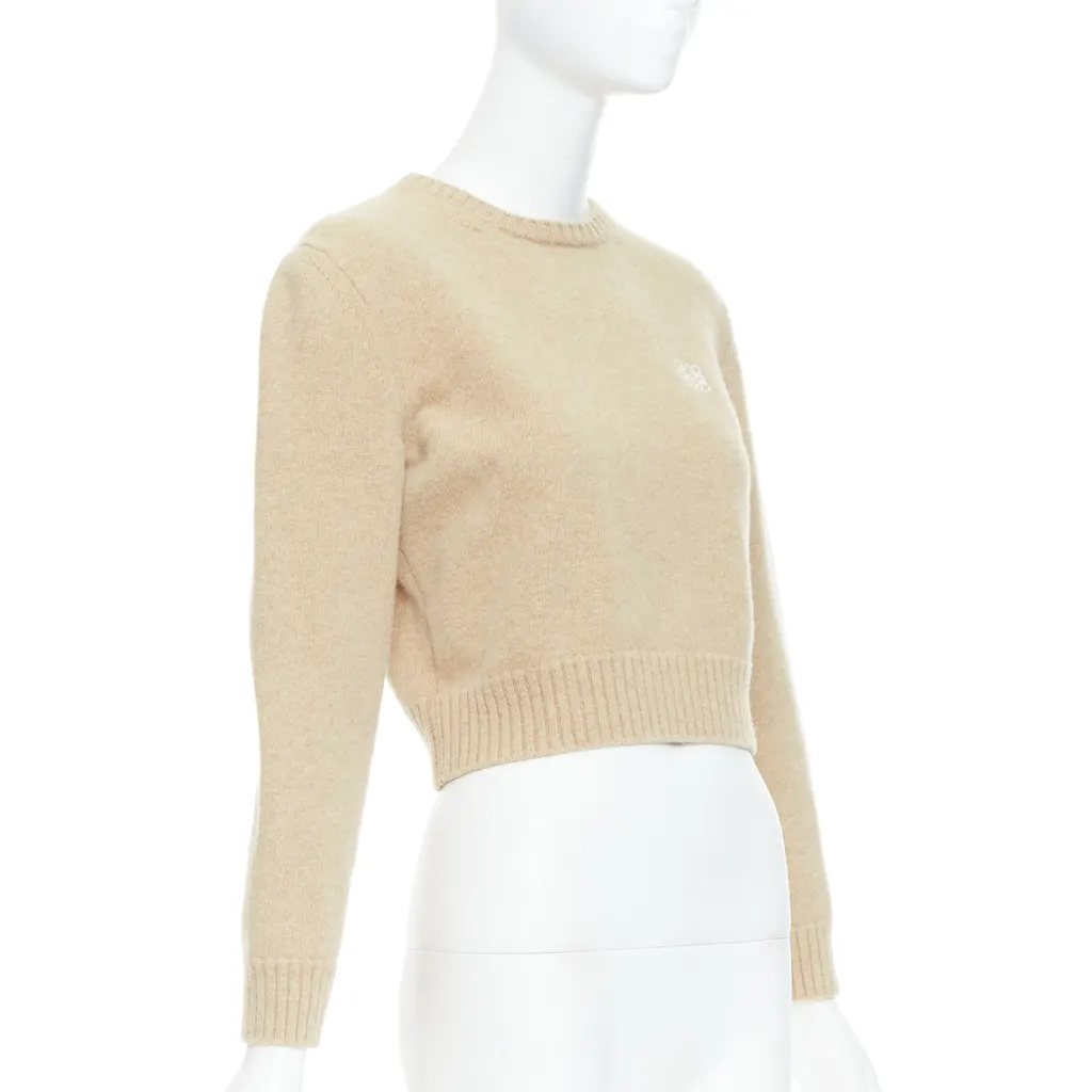 Loewe Anagram Crew Sweater Beige Wool Very good - Inside View
