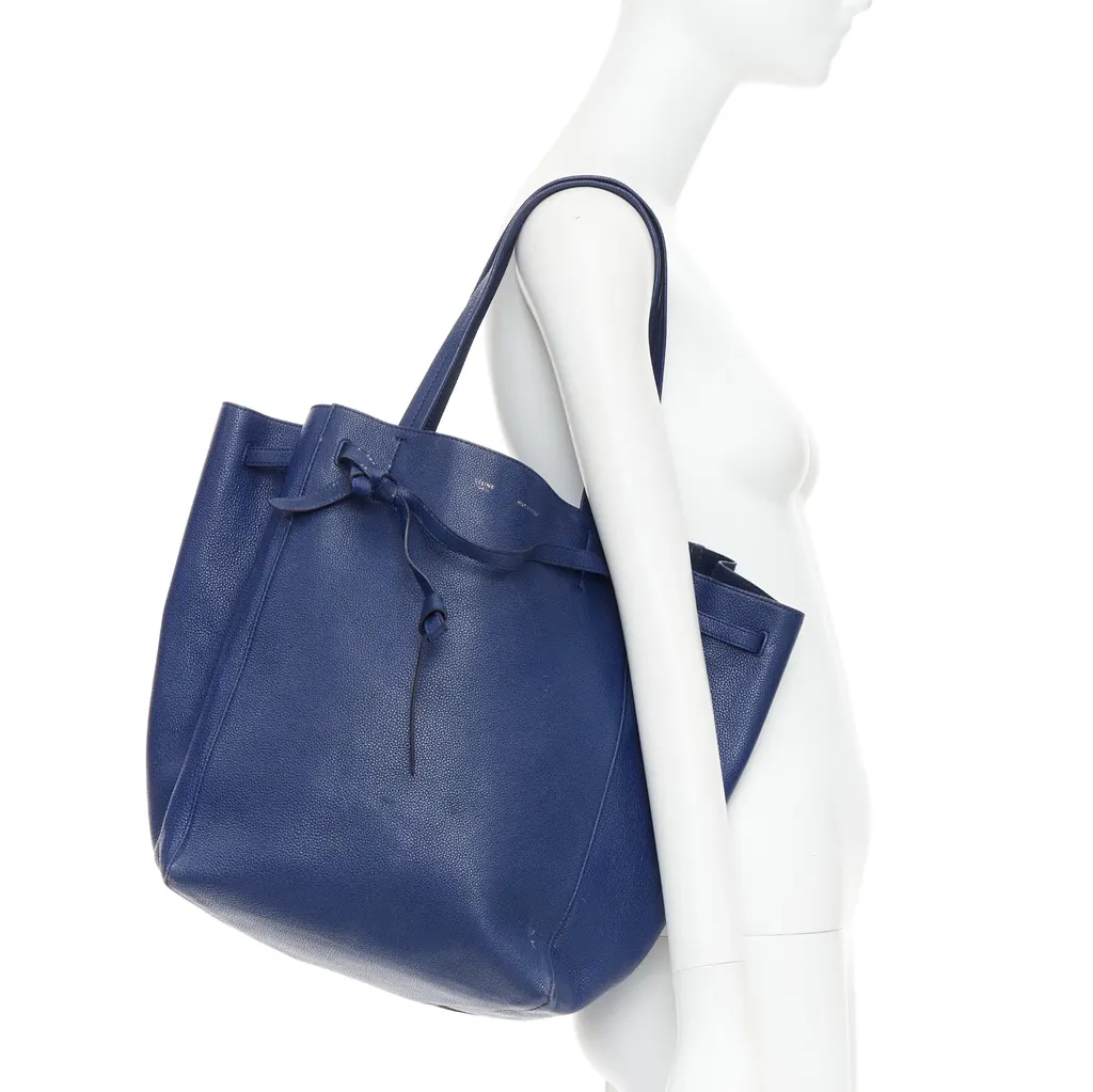 Celine Cabas Phantom Blue Leather Fair - Back View