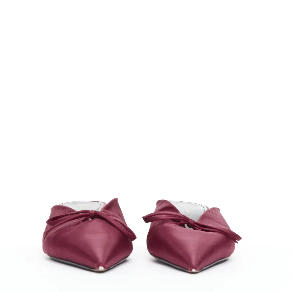 Balenciaga Knife Mules Burgundy Silk Very good - Inside View