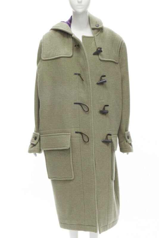 Balenciaga Khaki Toggle Wrap Coat - Image 6