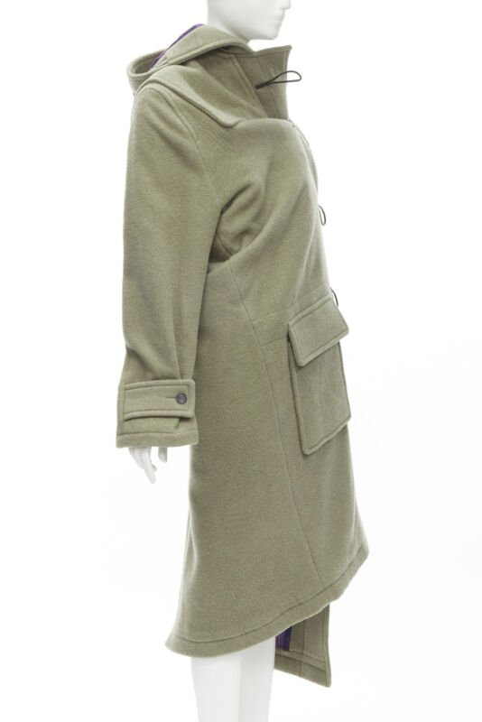 Balenciaga Khaki Toggle Wrap Coat - 4