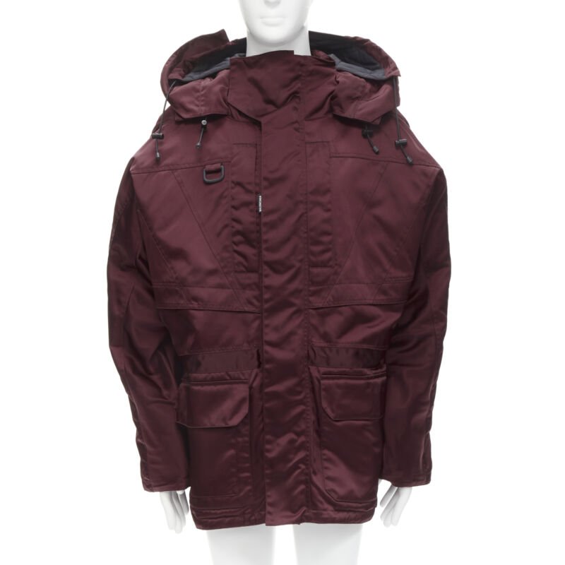 Balenciaga Burgundy Oversized Ski Jacket