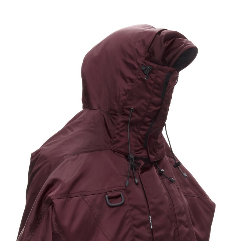 Balenciaga Burgundy Oversized Ski Jacket - Back view