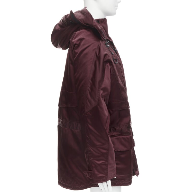 Balenciaga Burgundy Oversized Ski Jacket - Side view