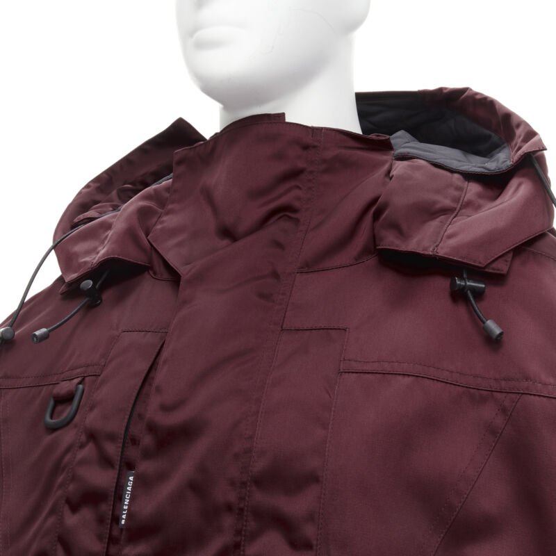 Balenciaga Burgundy Oversized Ski Jacket - Image 10