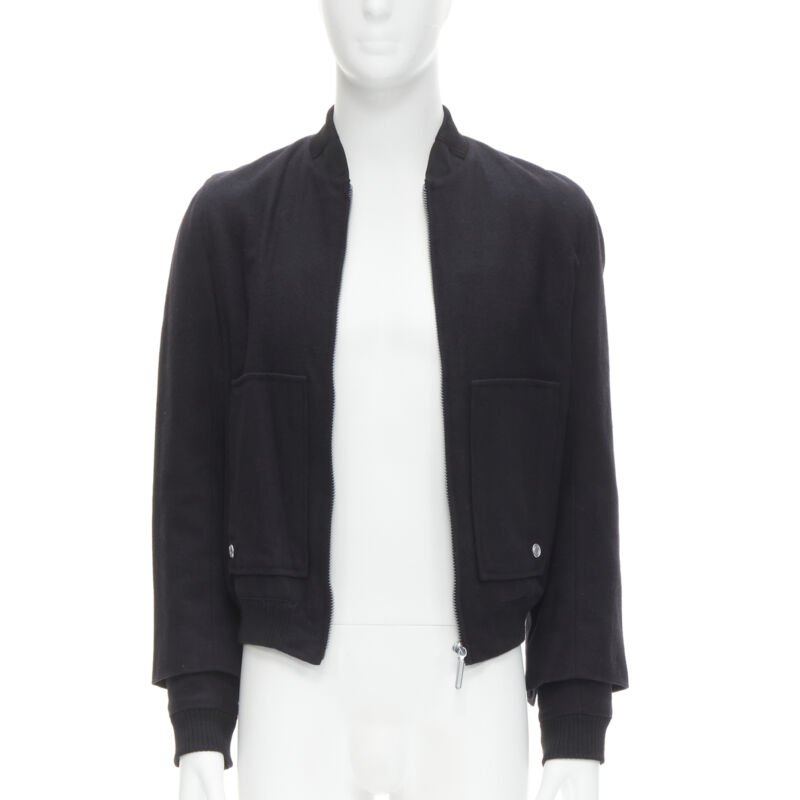 Balenciaga Black Wool Bomber Jacket