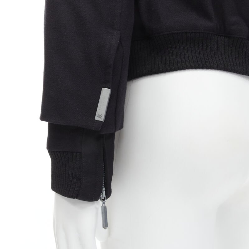 Balenciaga Black Wool Bomber Jacket - Back view